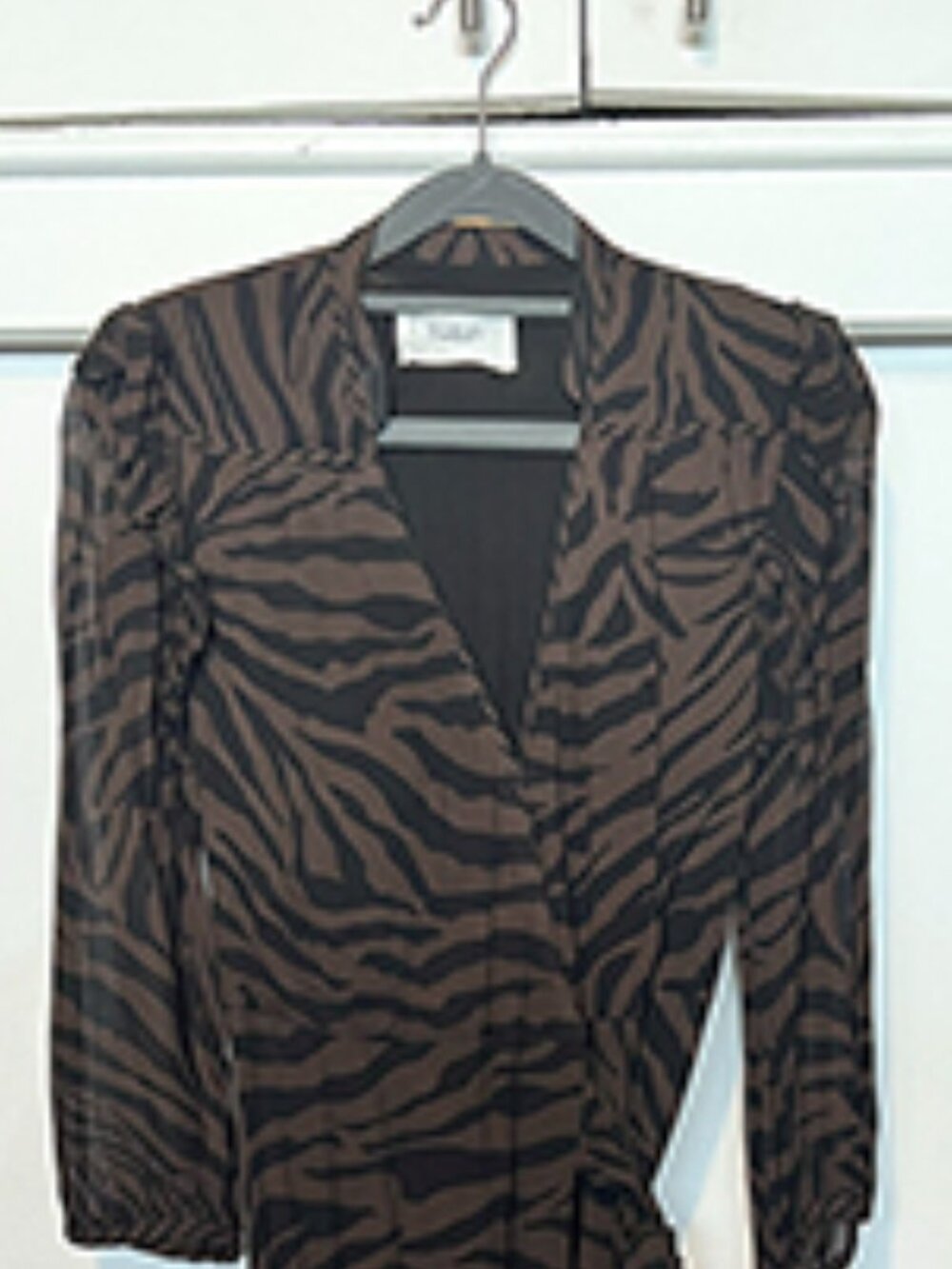 BA&SH zebra-print wrap maxi dress - brown & black - Picture 4 of 4